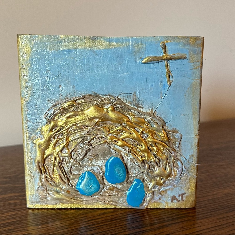 Original Art.  4 x 6 wood with acrylic.